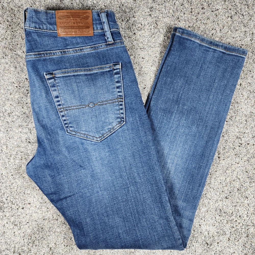 Lucky Brand 110 Slim Jeans Mens 32x32 Blue Denim Coolmax Stretch Excellent